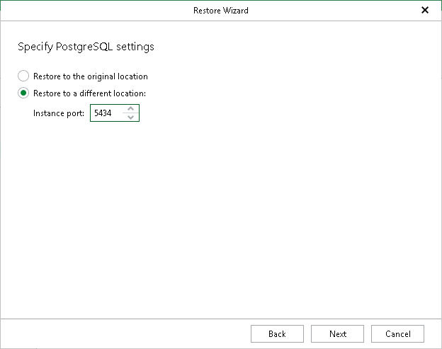 Specifying PostgreSQL Settings Step 4. Specify PostgreSQL Settings