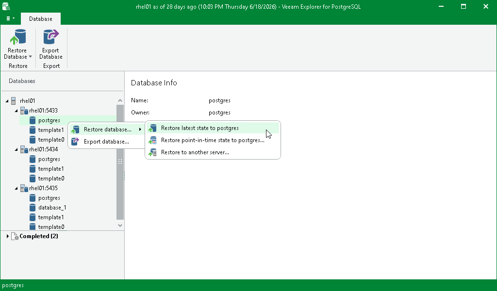 Restoring to Latest State