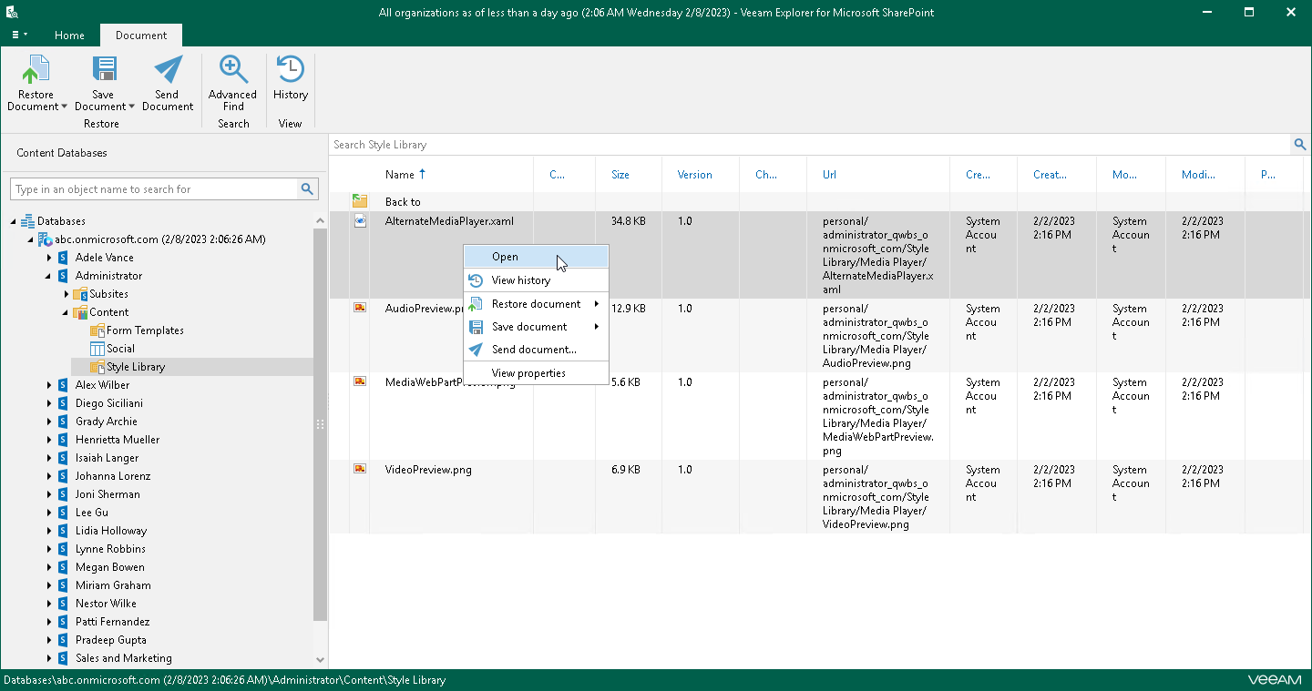 Browsing, Searching and Viewing Items