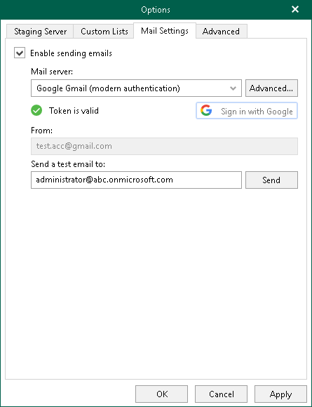 Configuring Mail Settings