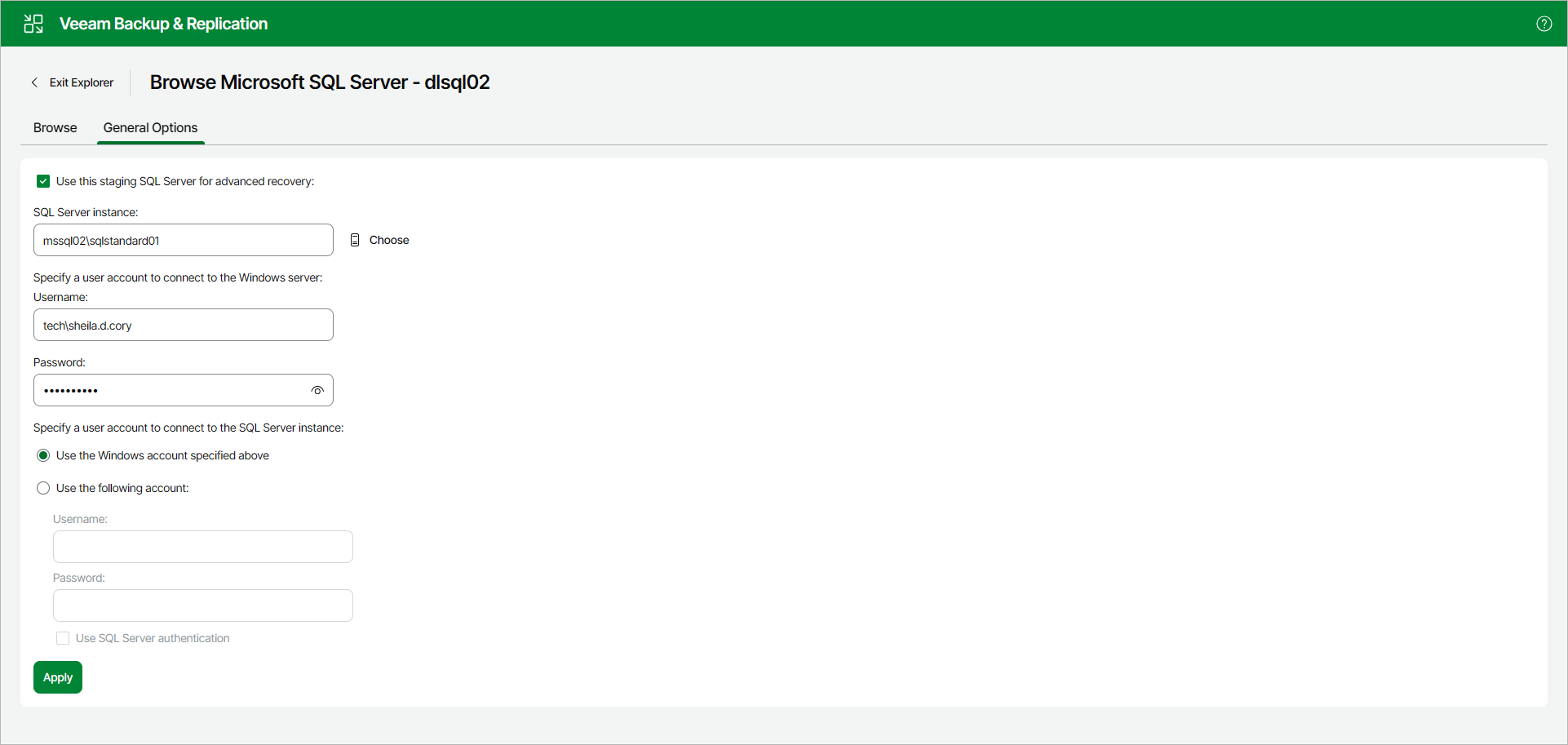 Configuring Staging SQL Server