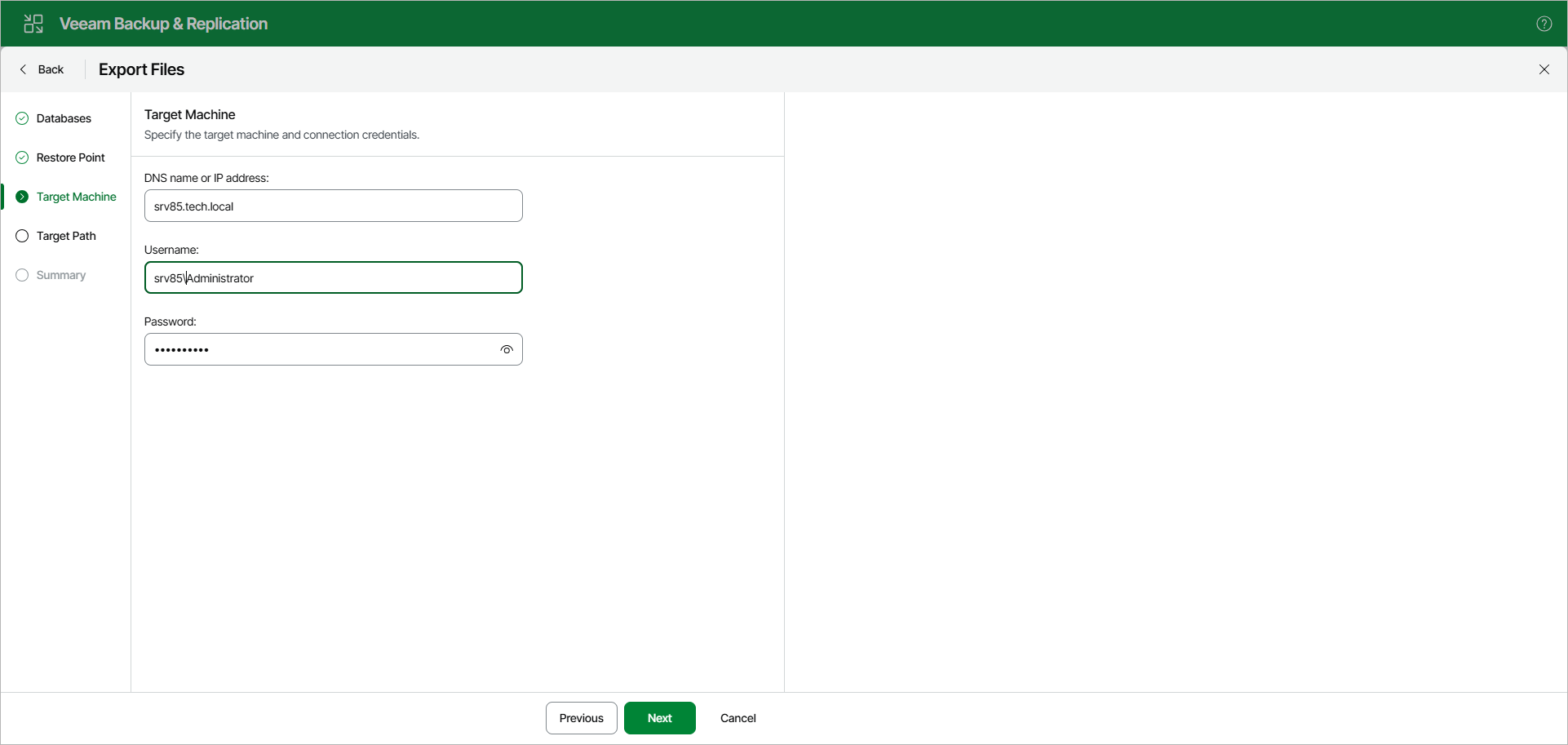 Specifying Target Server