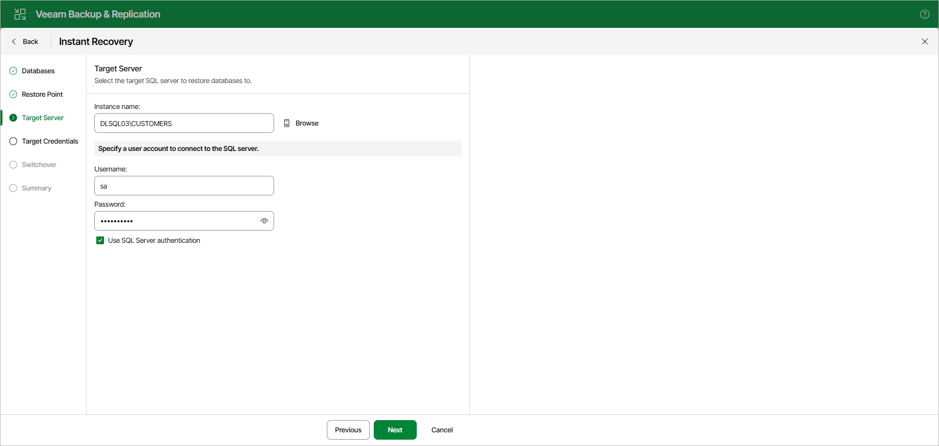 Specifying SQL Server Connection Parameters