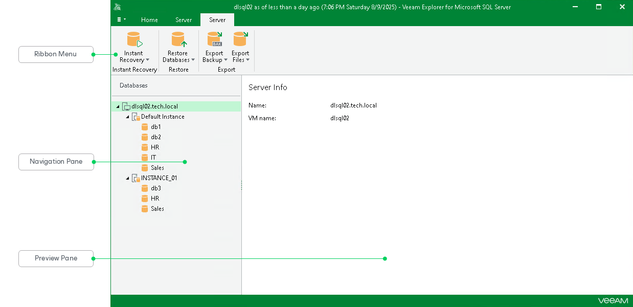 Components of Main Application Window