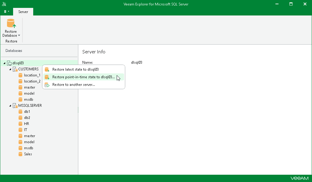 Launching Restore Wizard