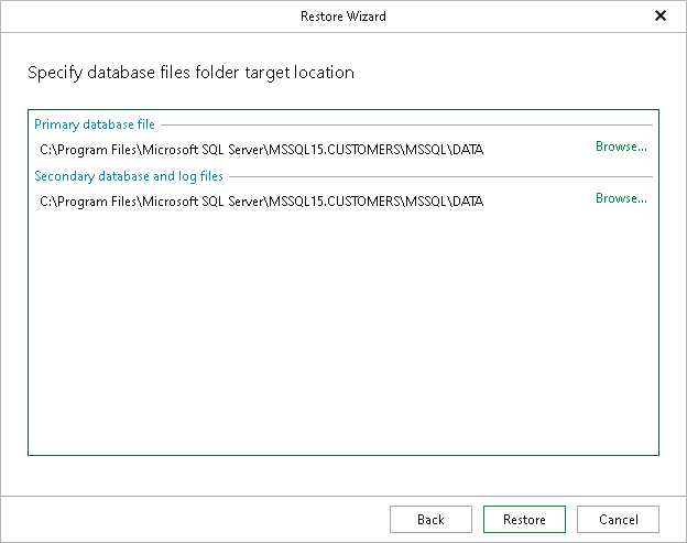 Specifying Files Location