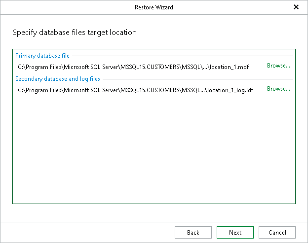 Specifying Files Location