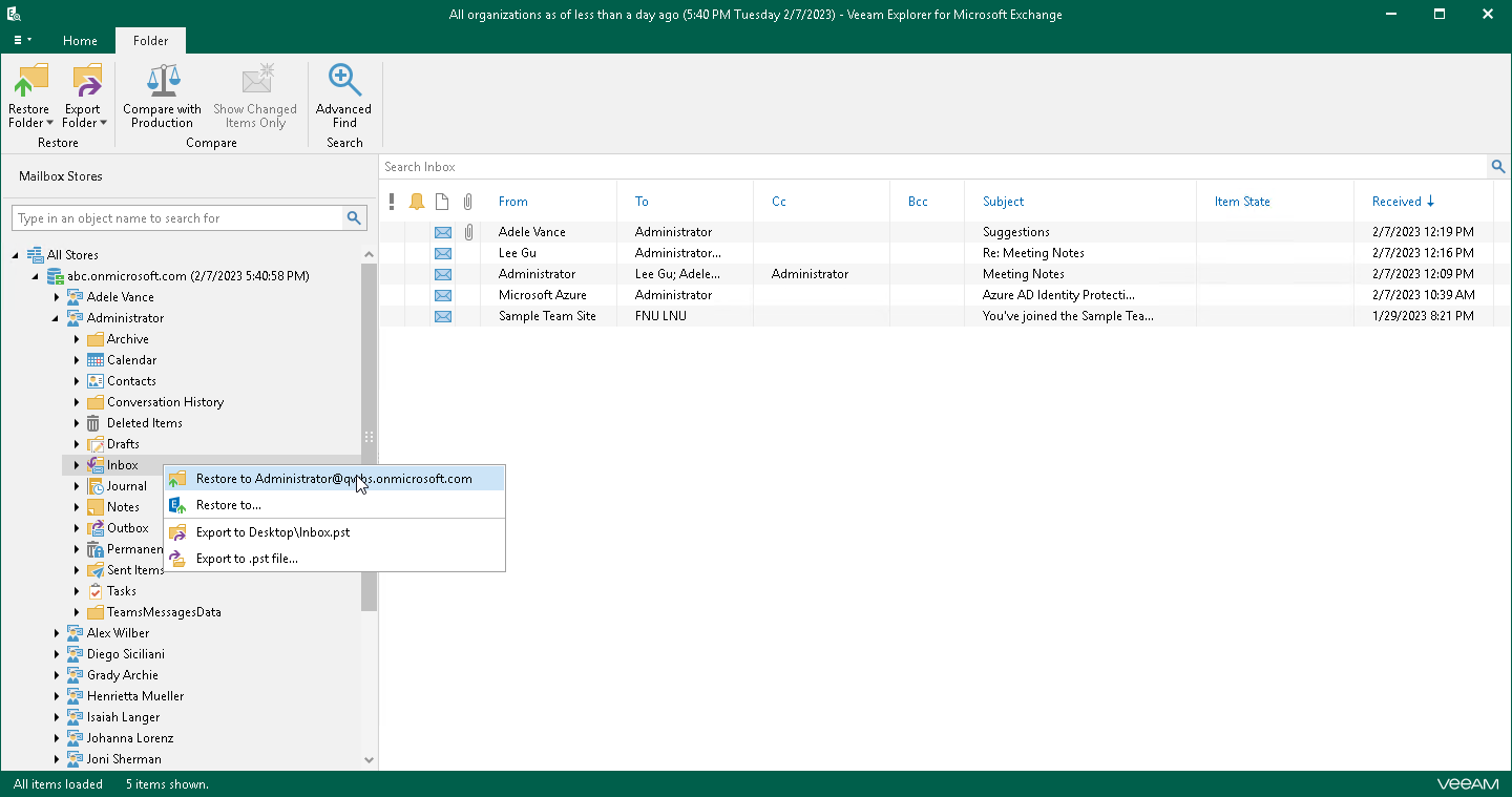 Performing 1-Click Restore