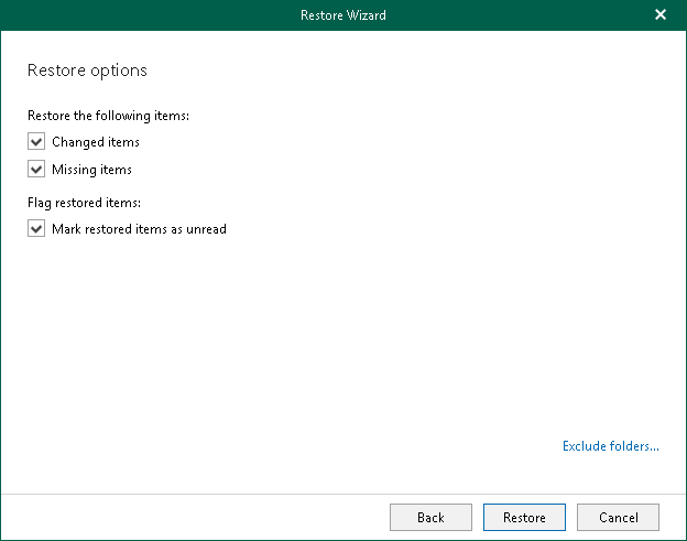 Specify Restore Options