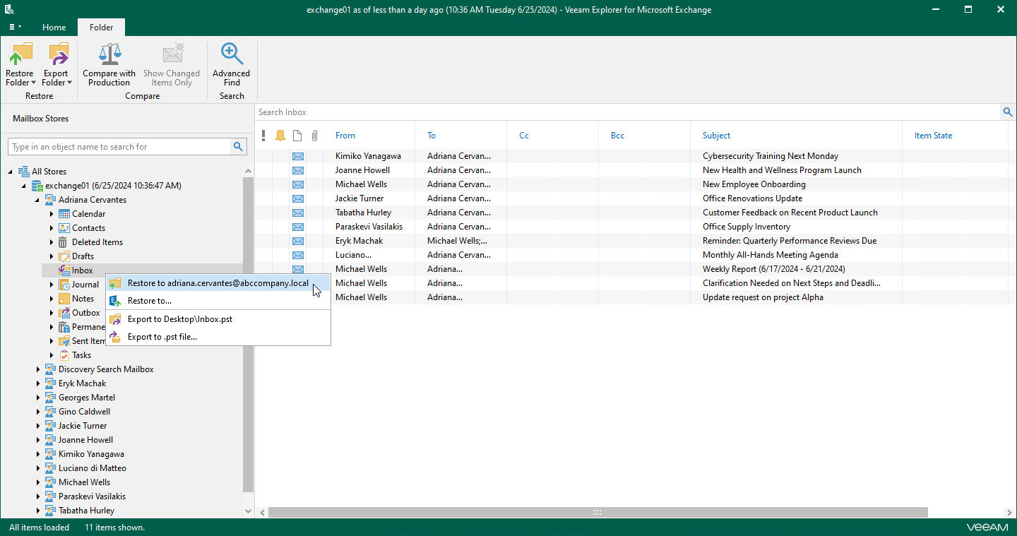 Performing 1-Click Restore