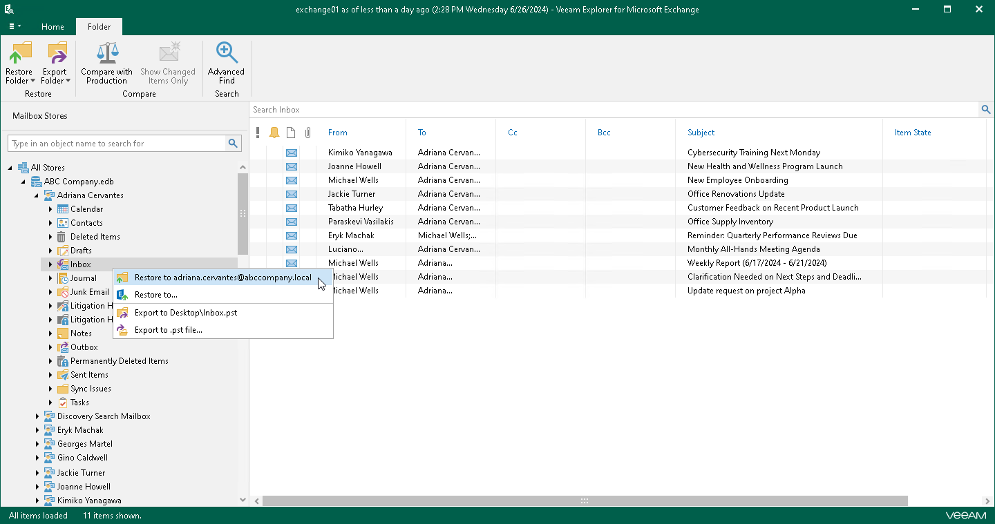 Performing 1-Click Restore