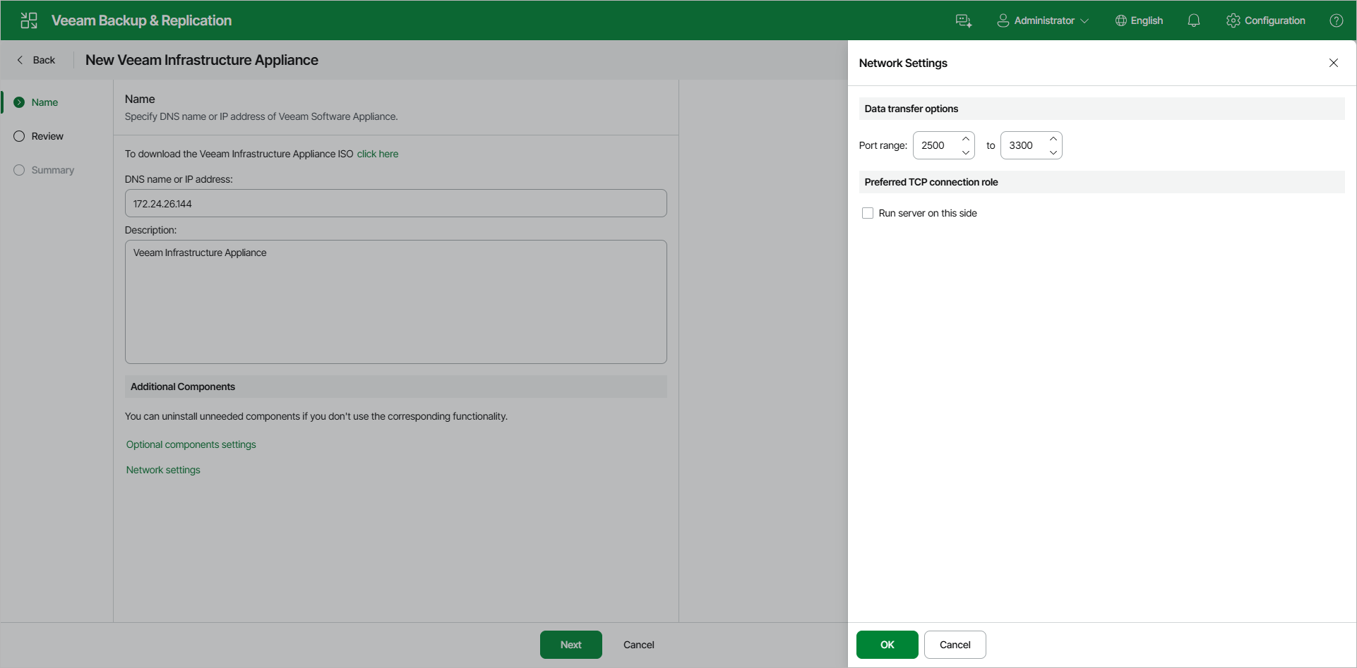 Step 2. Specify Server Name or Address