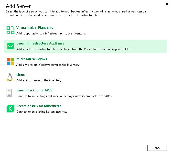 Step 1. Launch New Linux Server Wizard