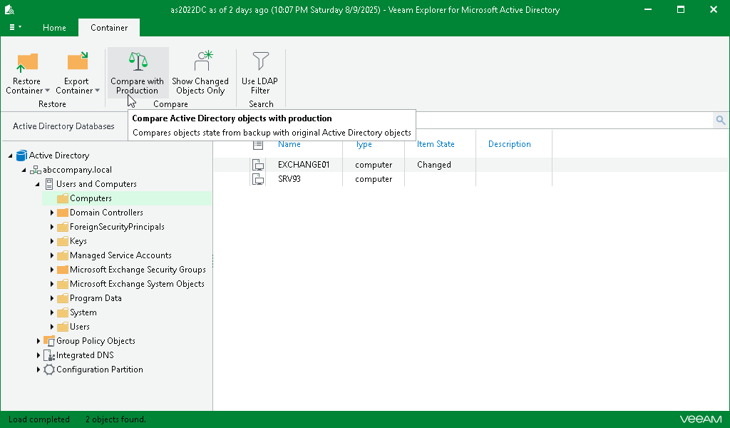 Comparing Active Directory Containers