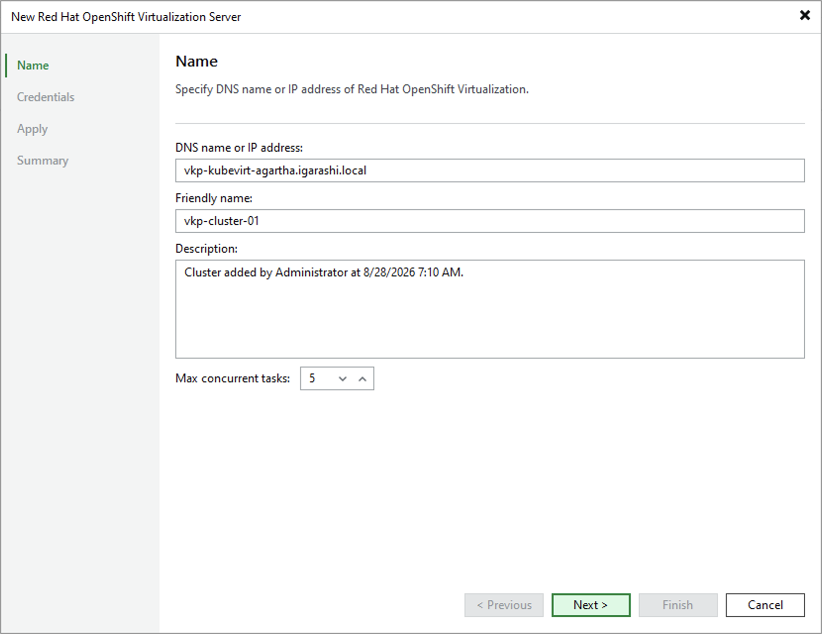 Step 2. Specify Server Domain Name or IP Address Step 2. Specify Server Domain Name or IP Address