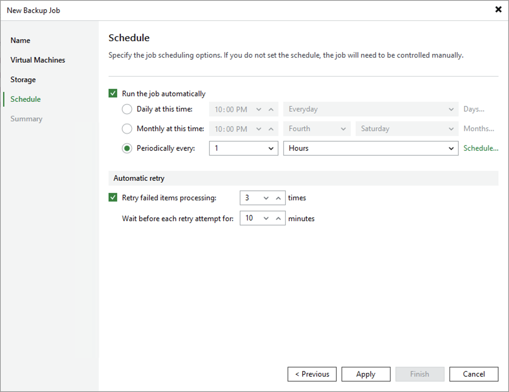 Step 5. Define Job Schedule