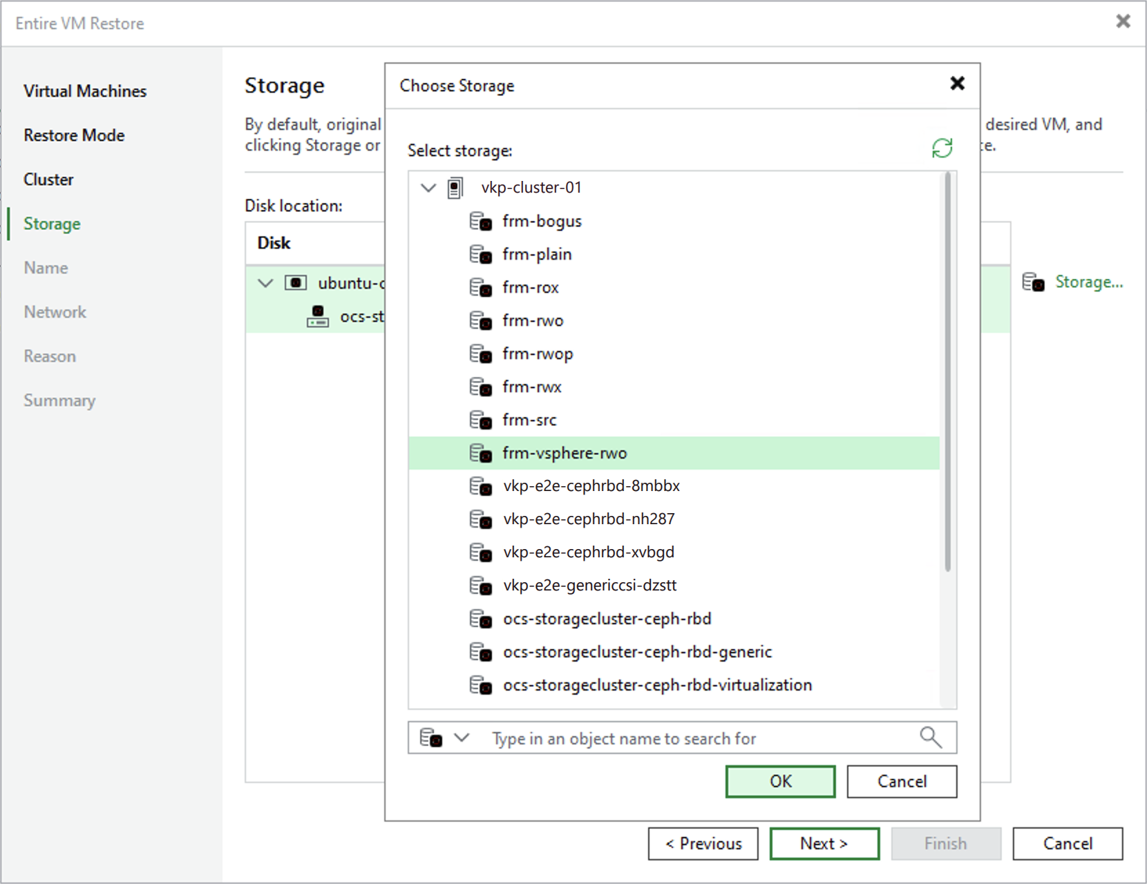 Step 5. Select Storage Class