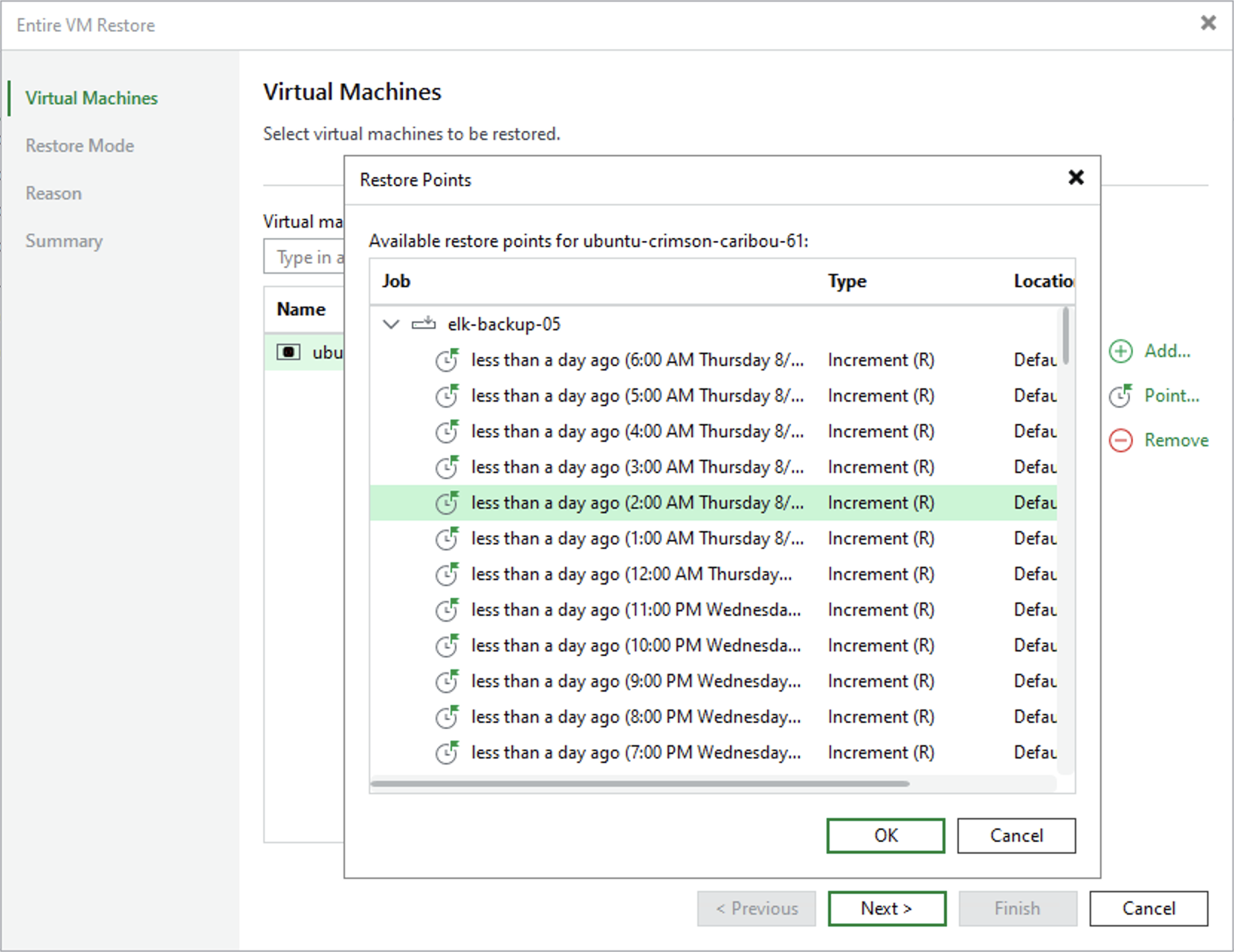 Step 2. Select Restore Point