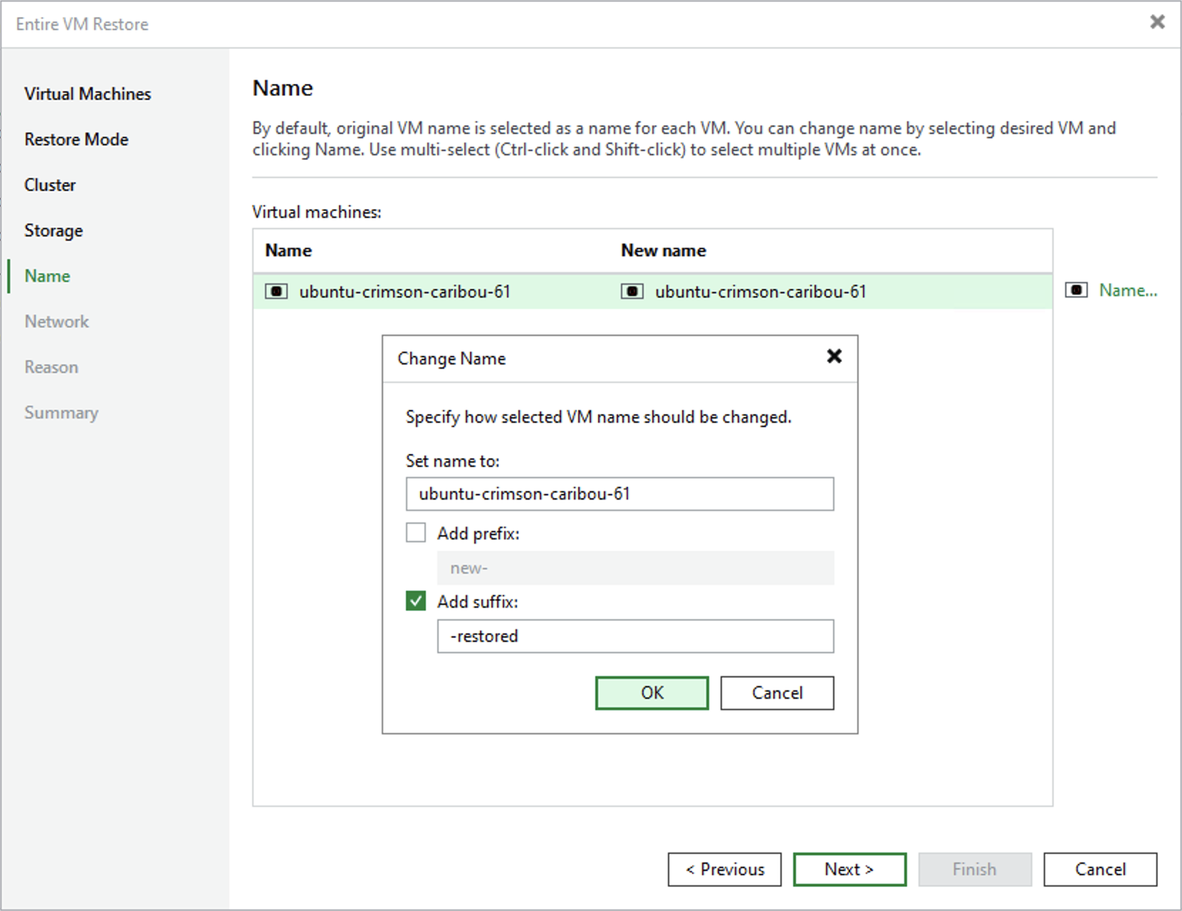 Step 6. Specify VM Name