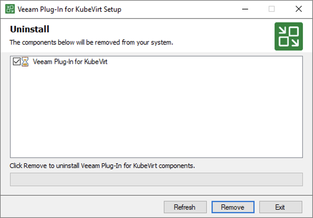 Uninstalling Veeam Plug-in for KubeVirt