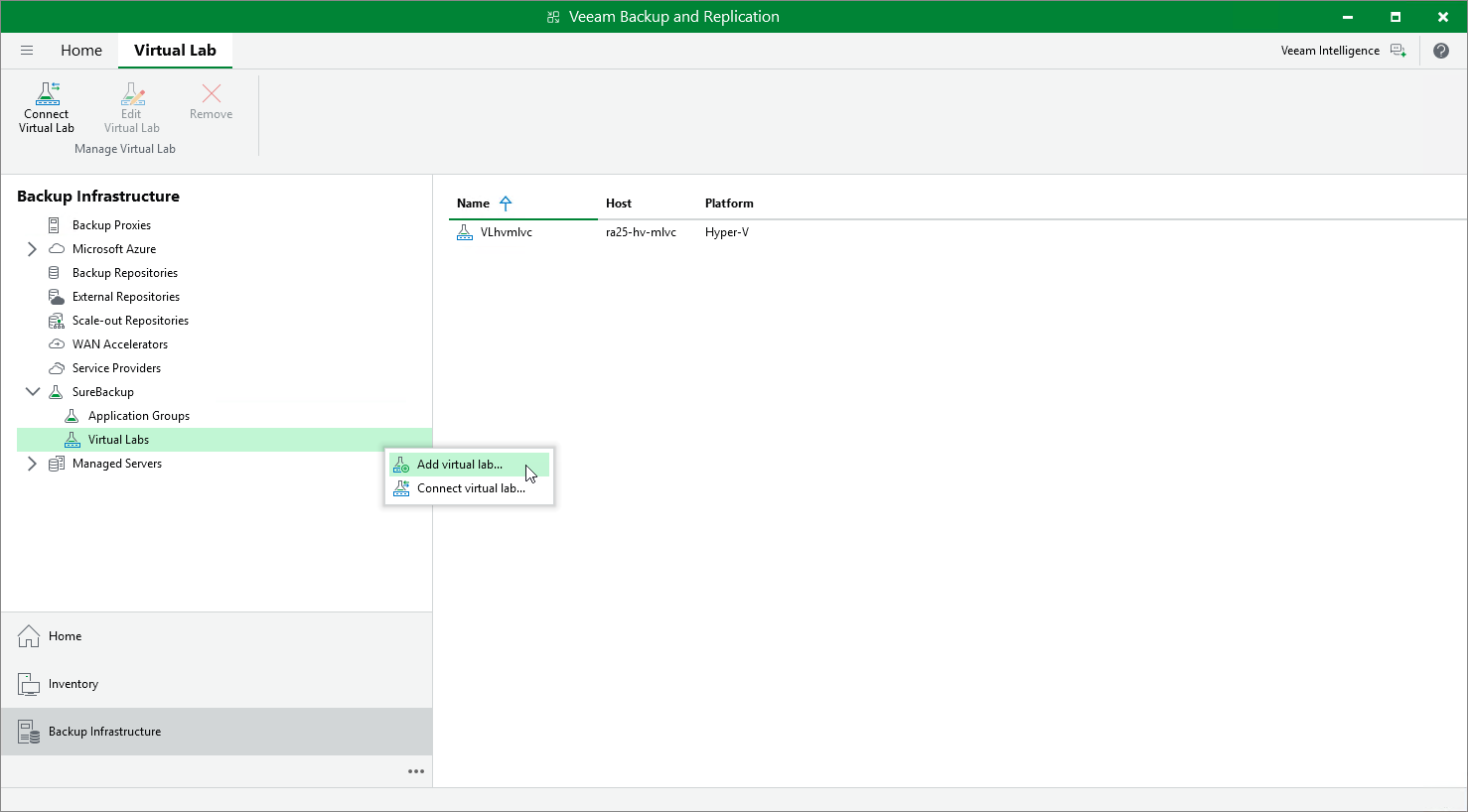 Step 1. Launch New Virtual Lab Wizard