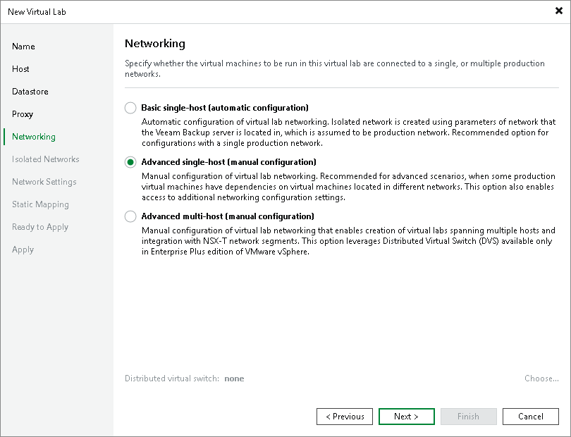 Step 6. Select Networking Mode