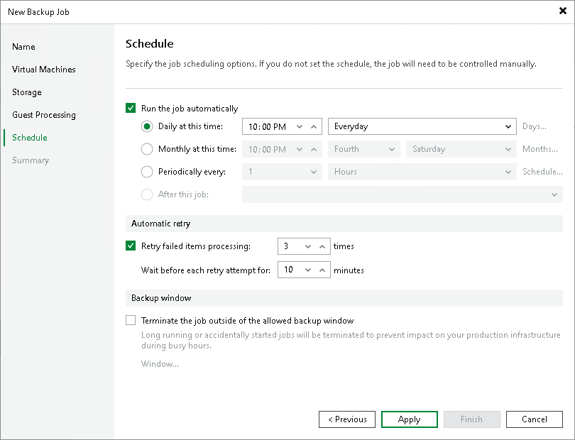 Step 11. Define Job Schedule