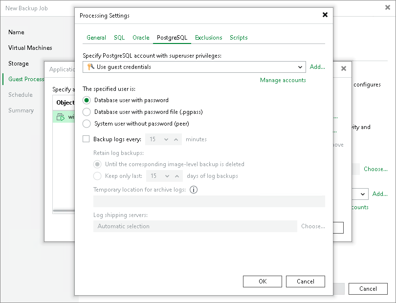 PostgreSQL WAL Files Settings