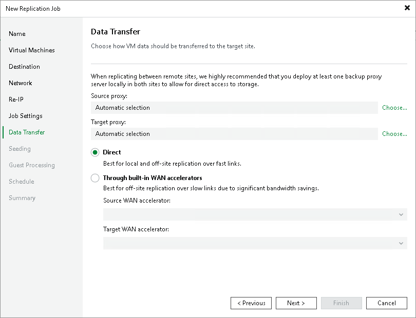 Step 12. Specify Data Transfer Settings