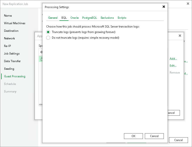 Microsoft SQL Server Transaction Log Settings