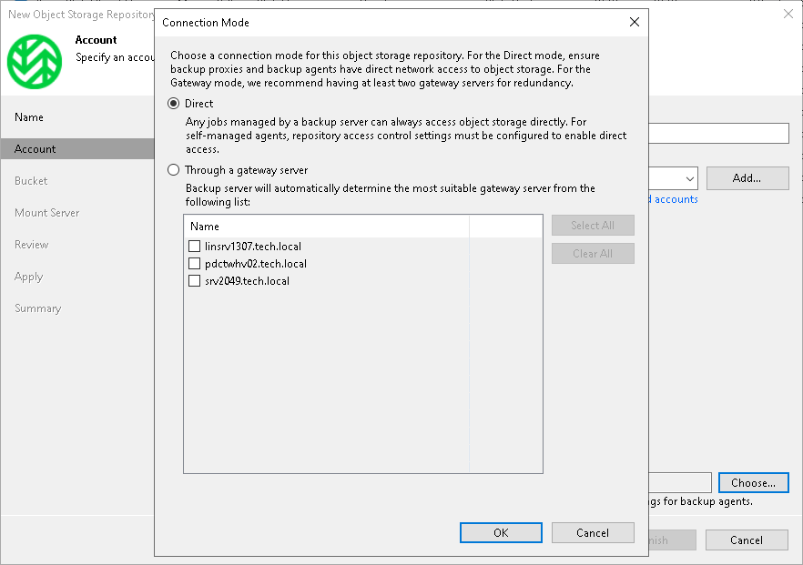 Step 3. Specify Object Storage Account