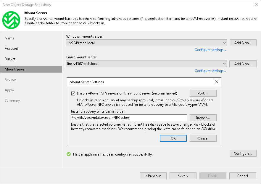 Step 5. Specify Mount Server Settings