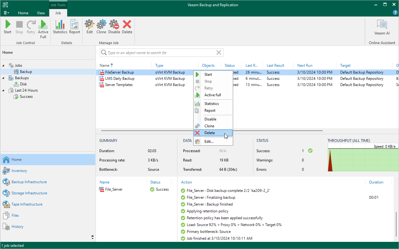 veeam backup jobs best practices