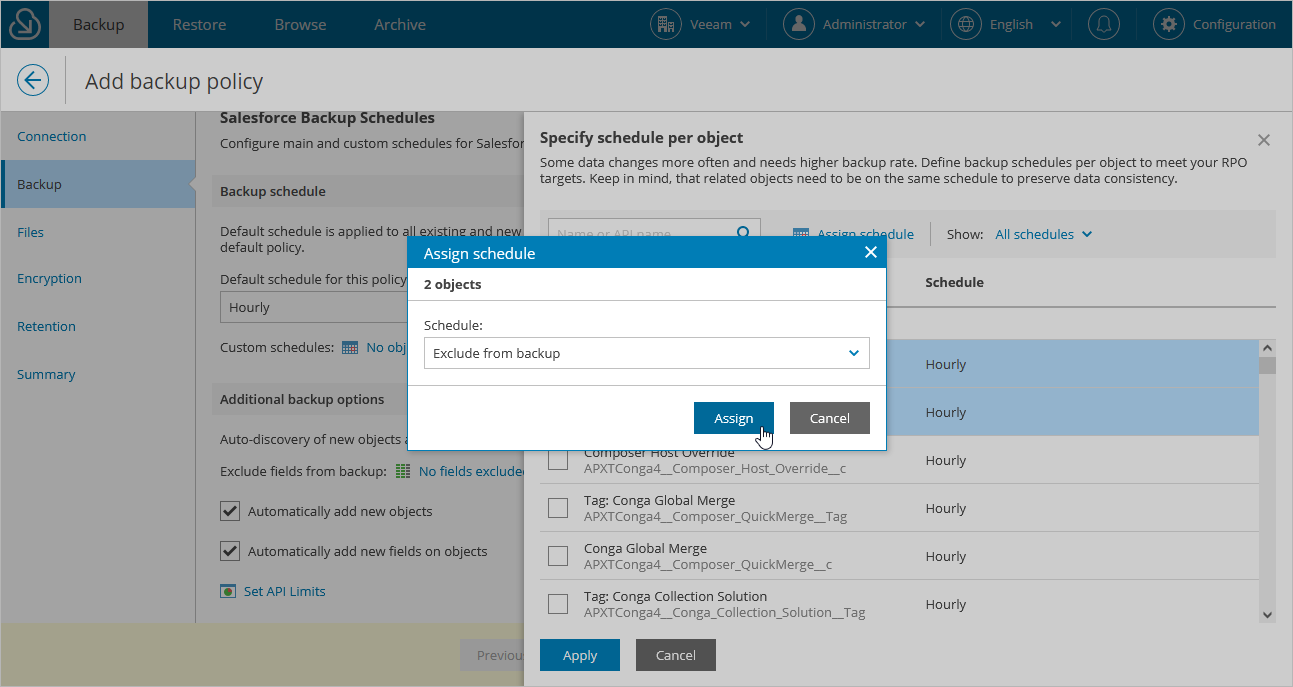 Creating Backup Policy