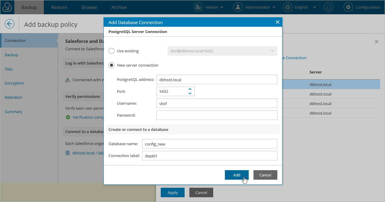 Creating Backup Policy