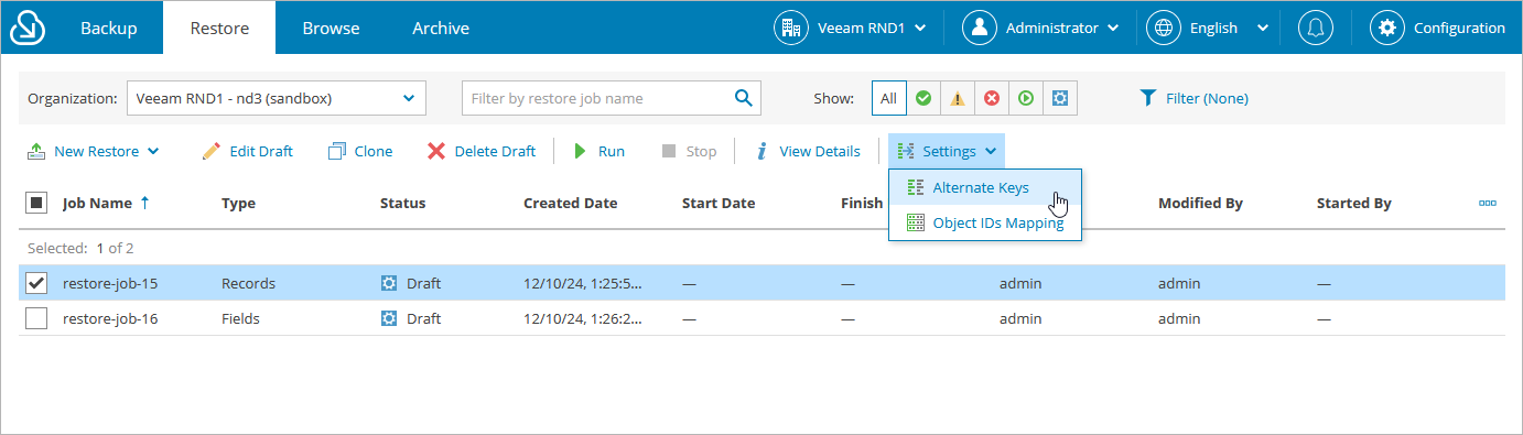 Configuring Alternate Keys