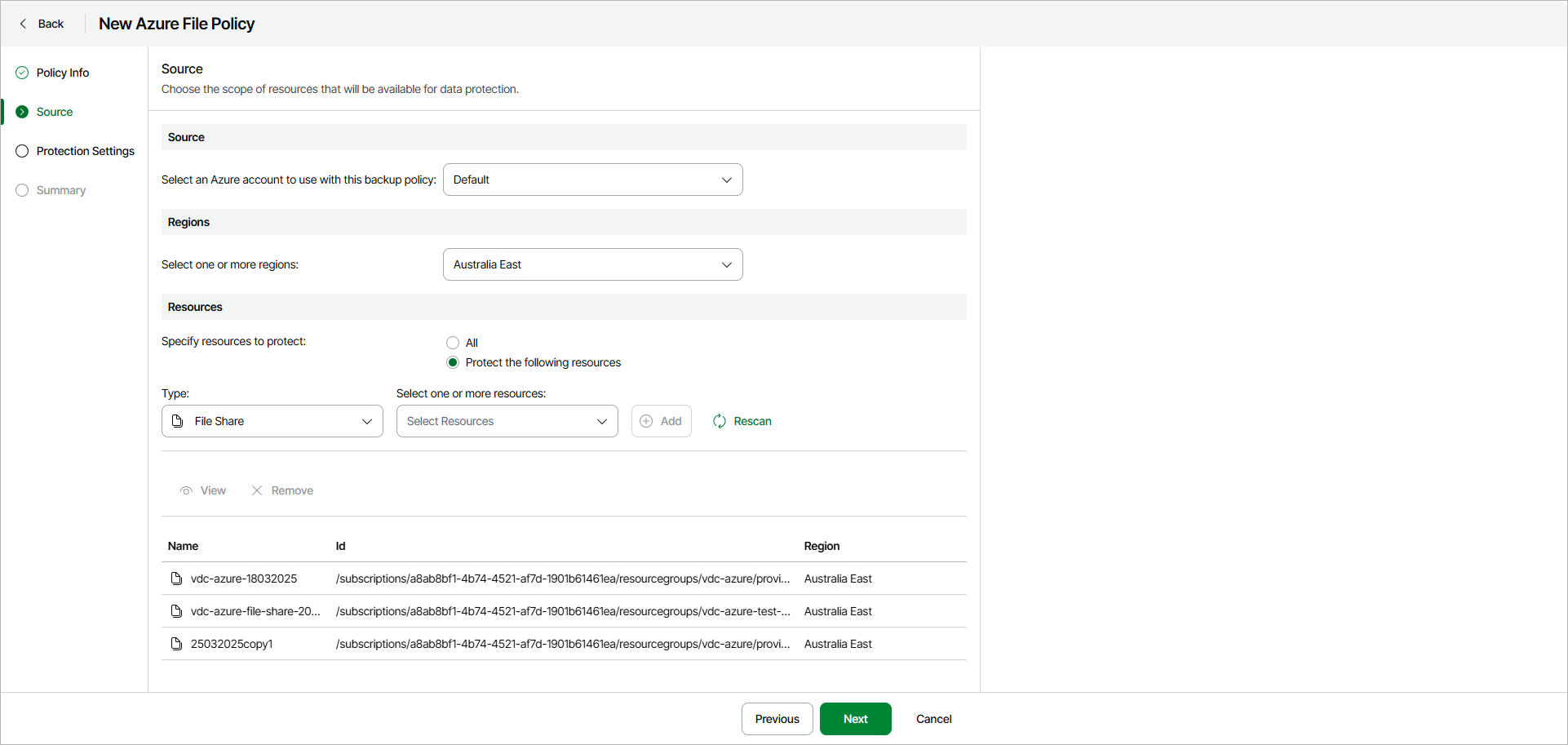 Specify Policy Source