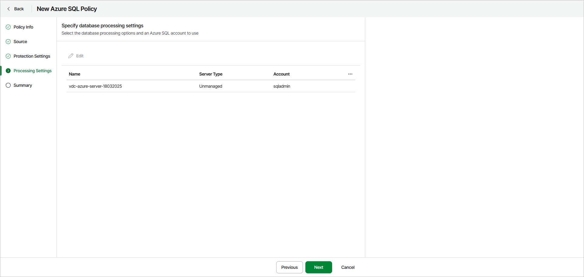 Specify Policy Processing Settings
