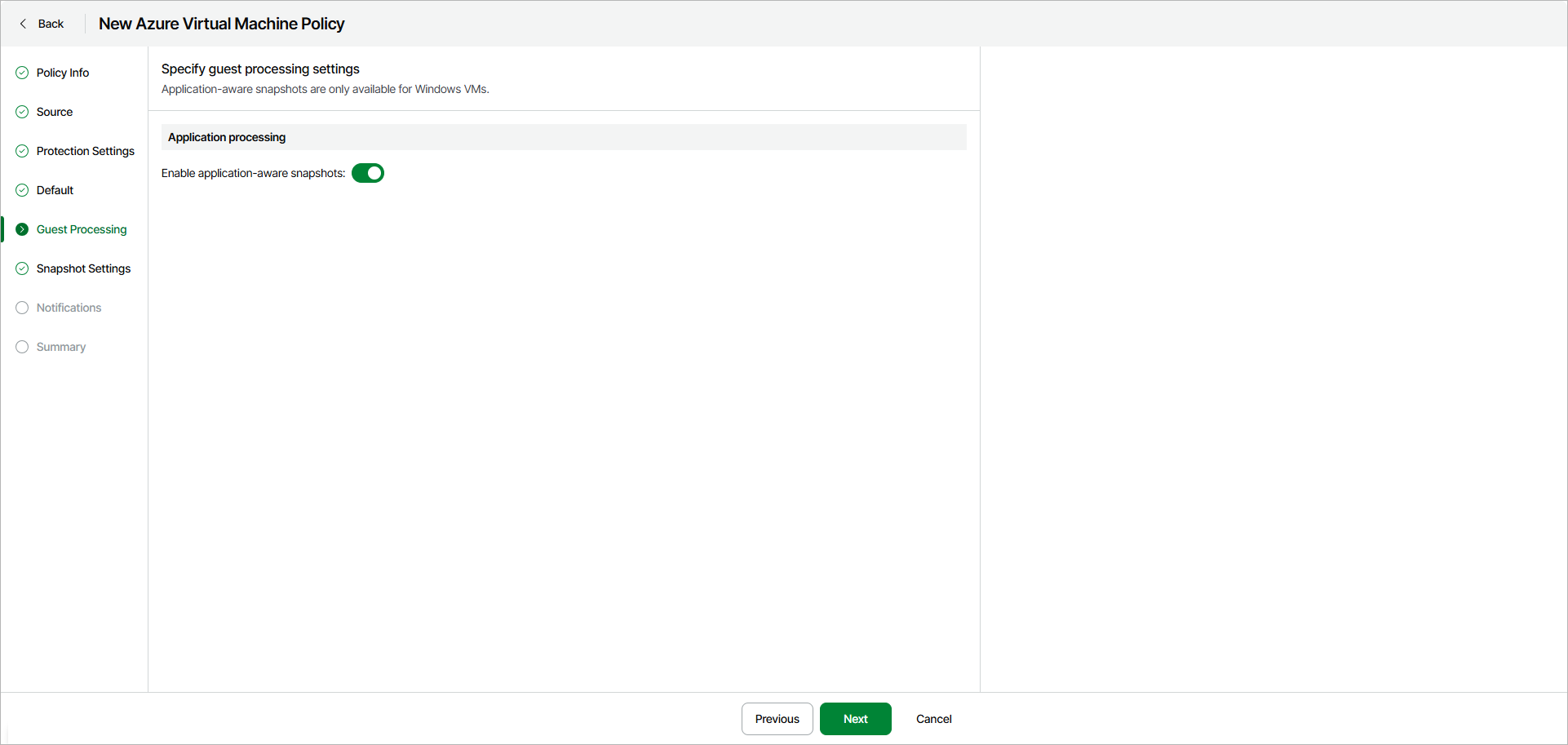 Specify Guest Processing Settings