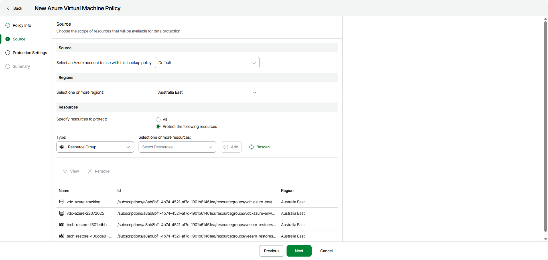 Specify Policy Source
