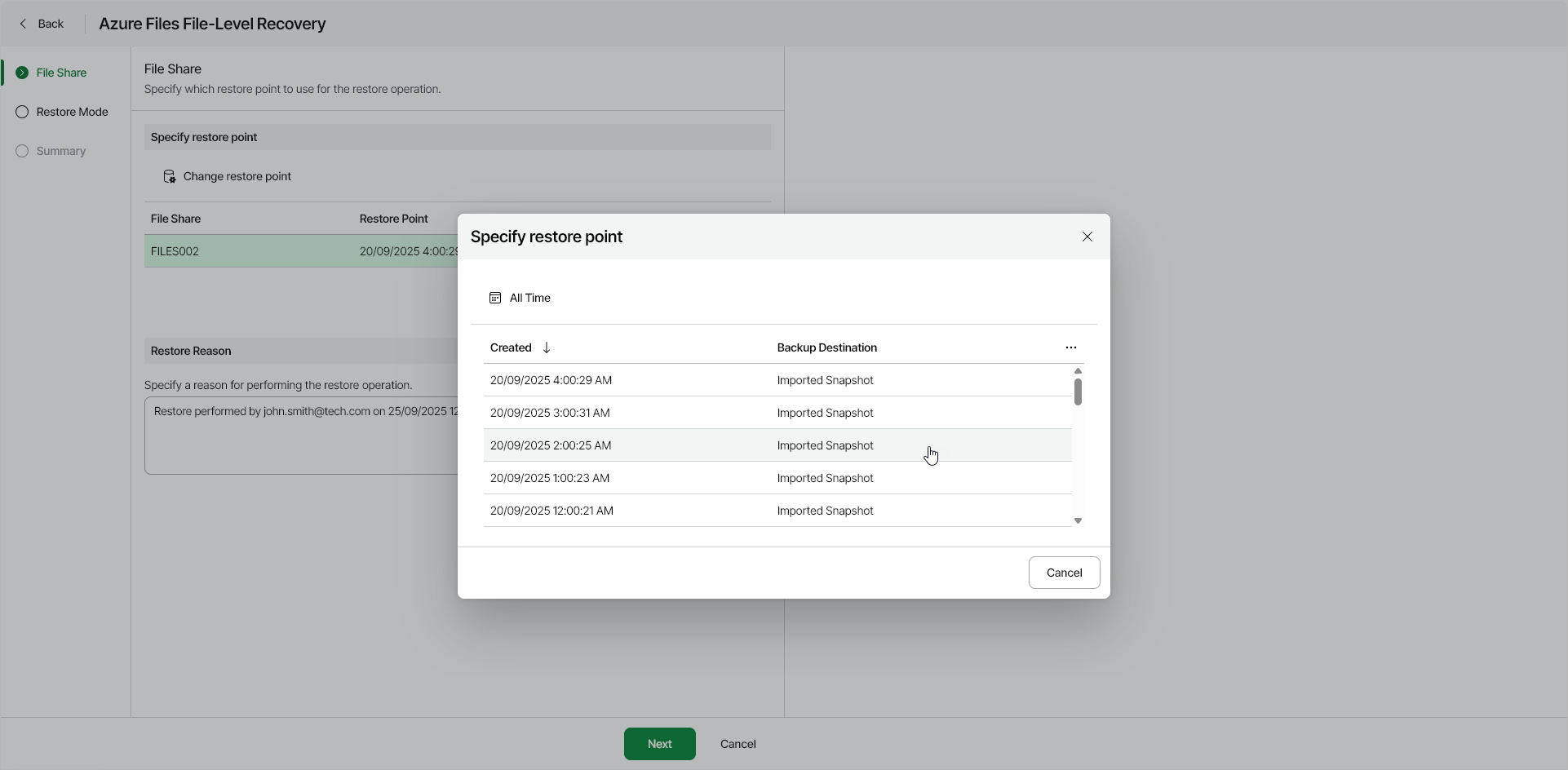 Step 2. Select Restore Point