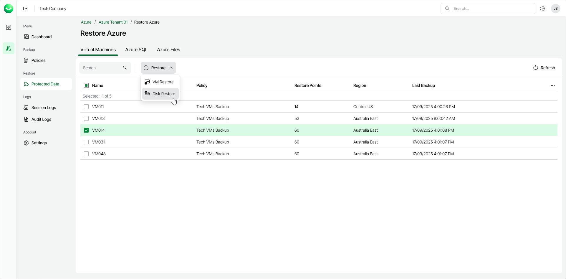 Step 1. Launch Restore Virtual Machine Disks Wizard
