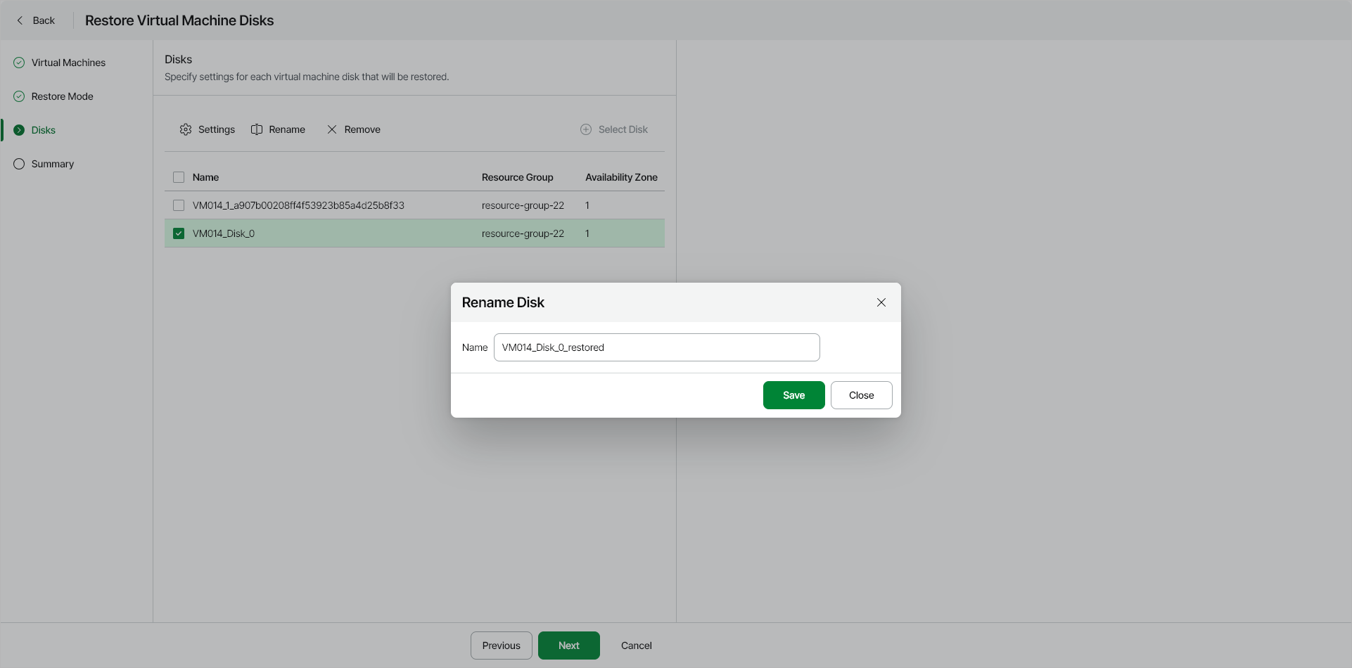 Step 4. Specify Disk Settings