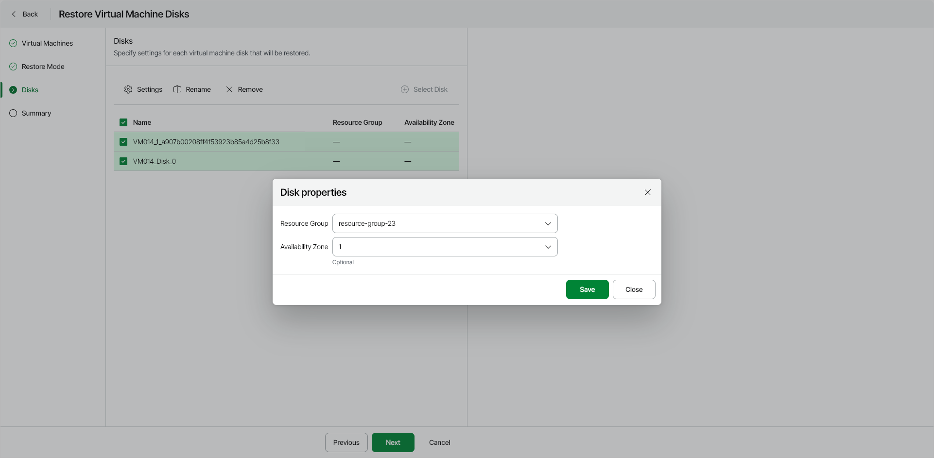 Step 4. Specify Disk Settings