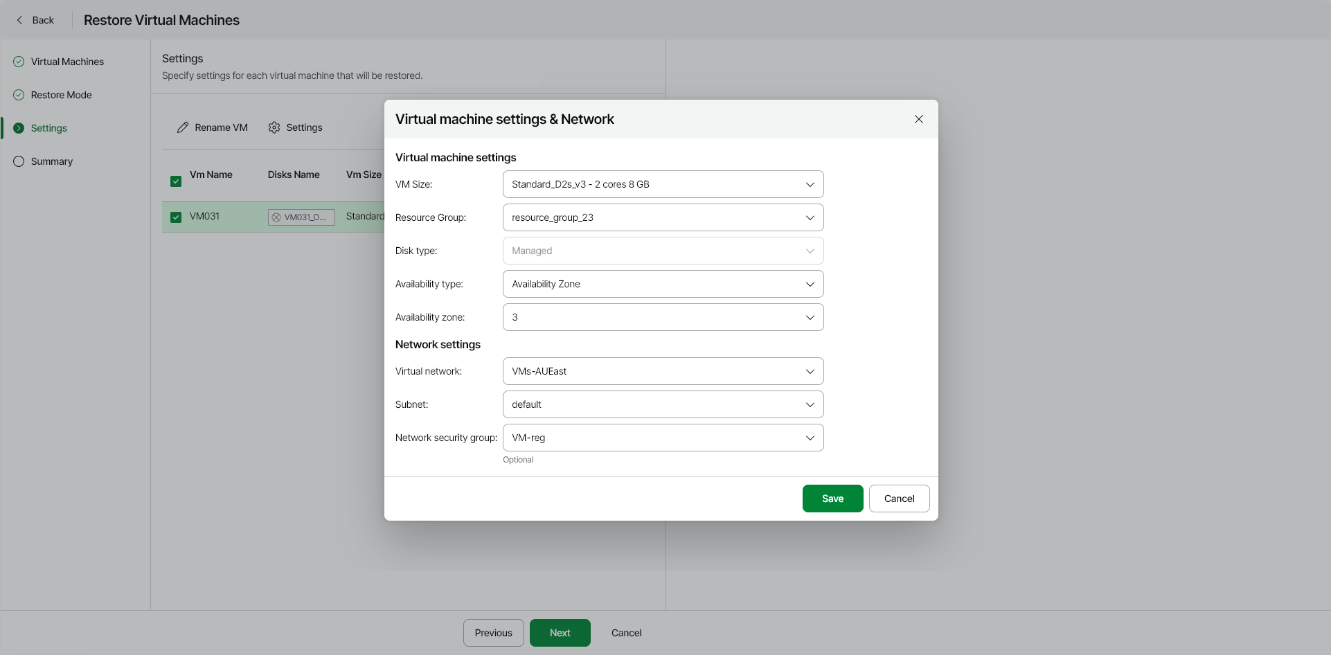 Step 4. Specify VM and Network Settings