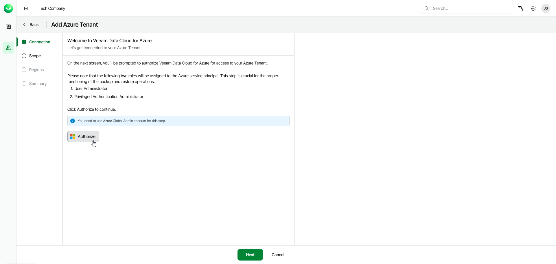 Step 2. Connect to Azure Tenant
