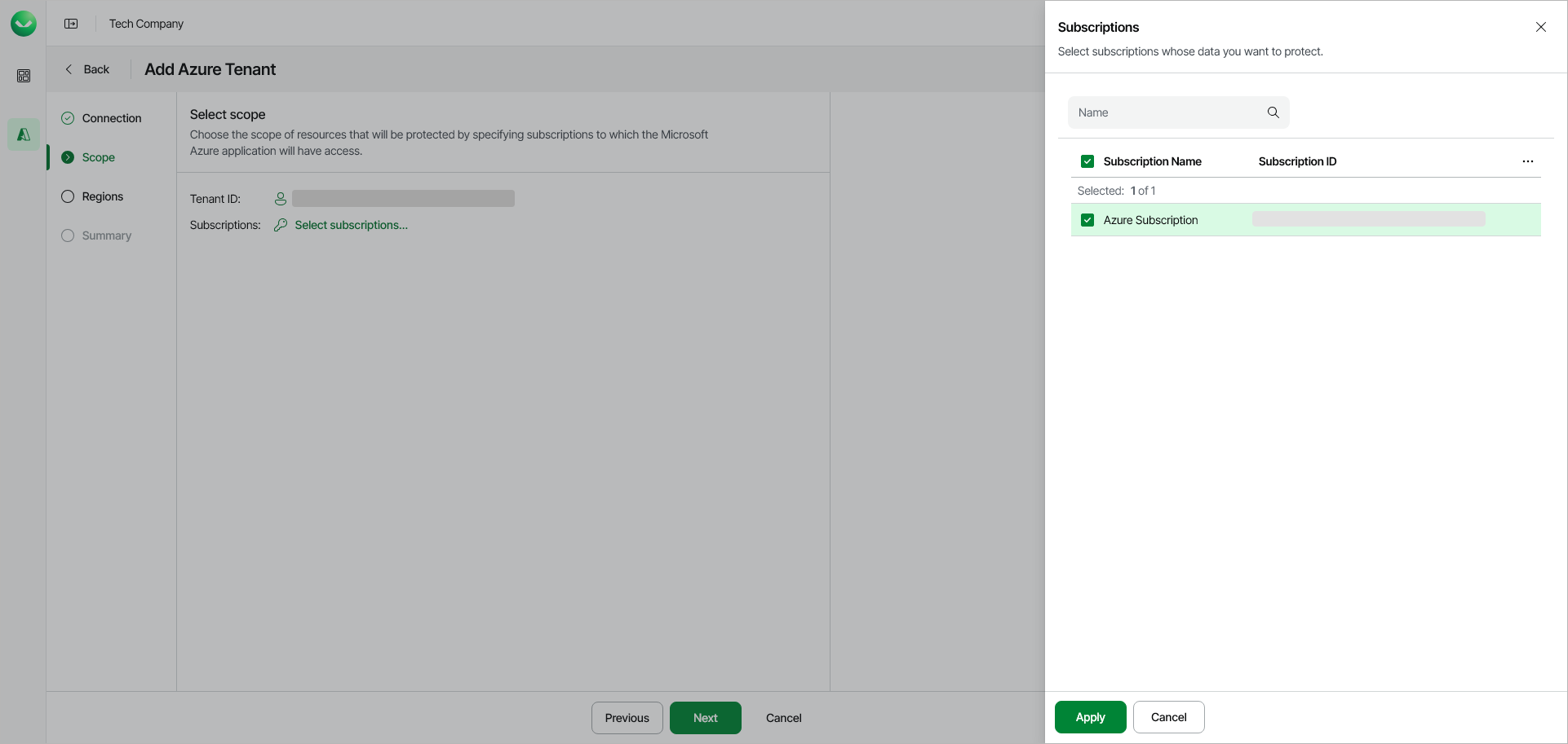 Step 3. Select Azure Subscription