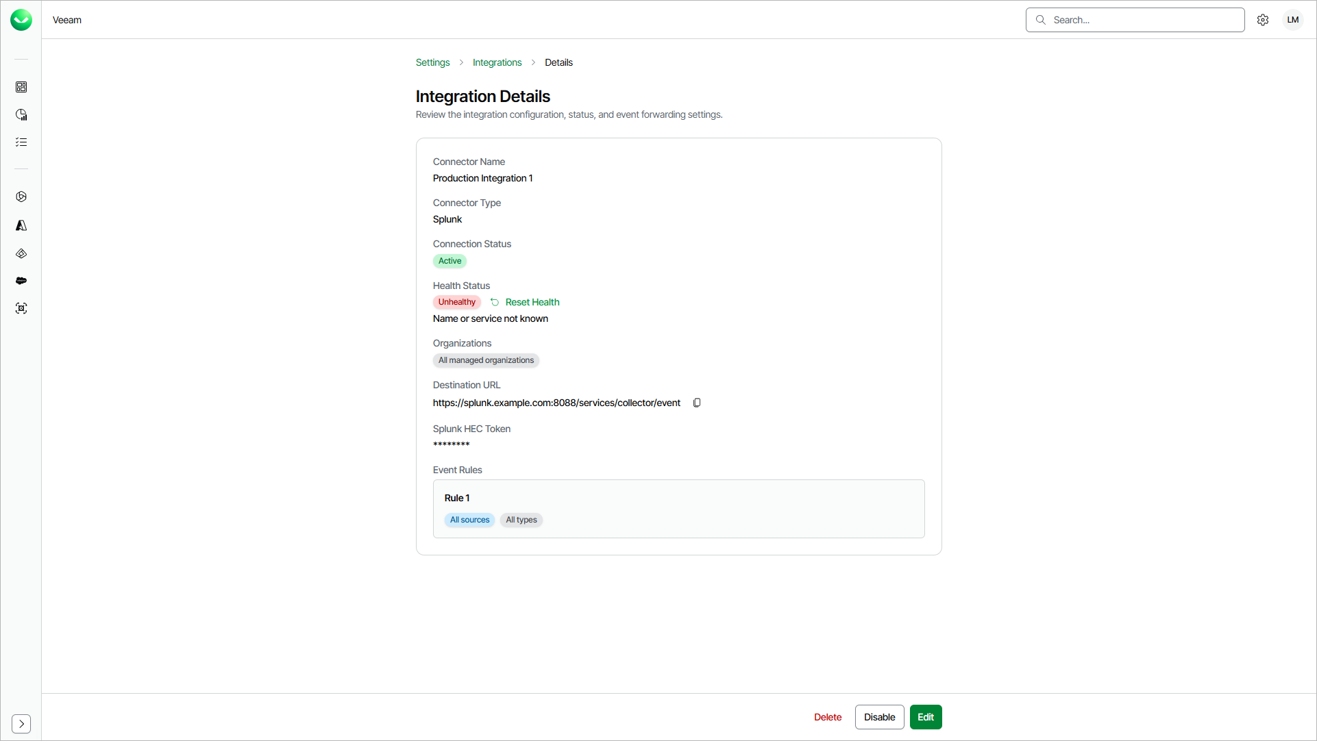 Viewing Integration Details