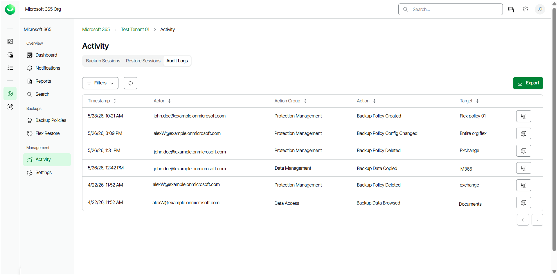 Viewing Audit Logs