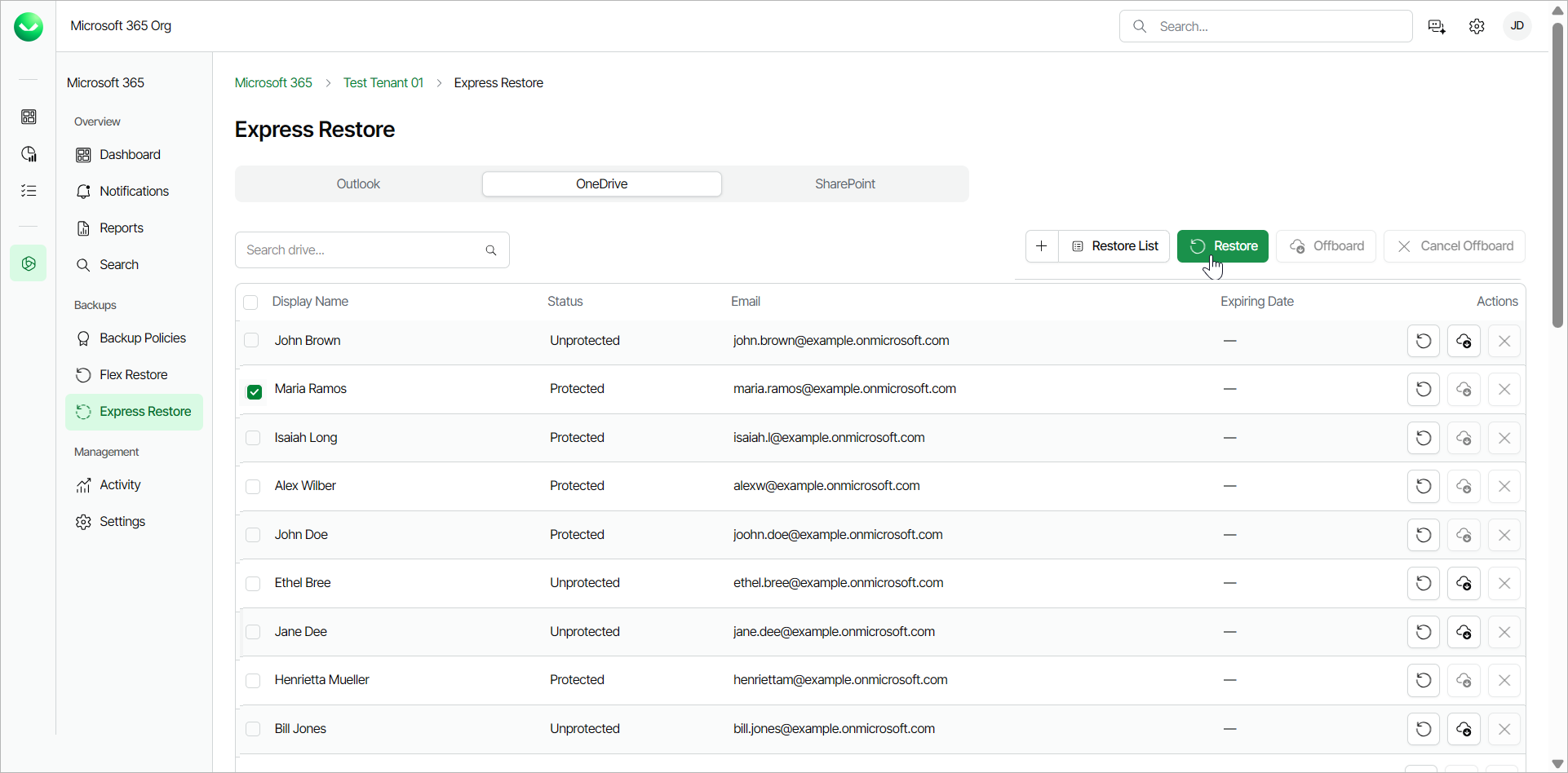 Restoring Entire OneDrive